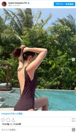 思い出深い地・モルディブを満喫する長谷川京子　※「長谷川京子」インスタグラム