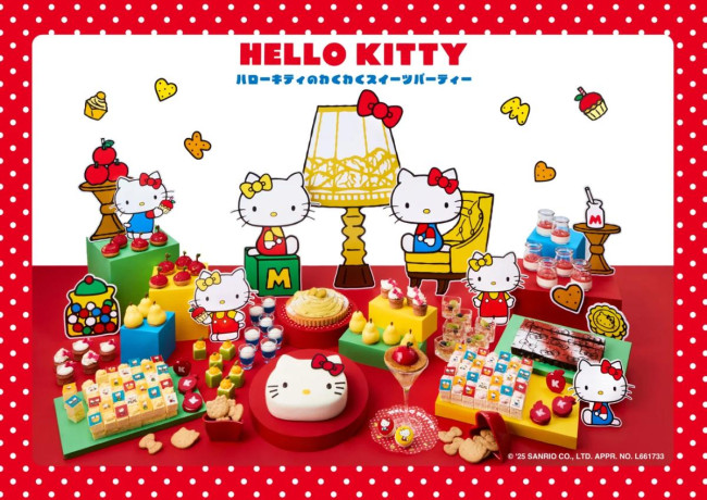 京都で「ハローキティ＆ミミィ スイーツビュッフェ」開催へ！　レトロな顔型ケーキなど提供