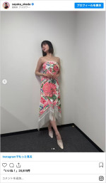 美しいドレス姿…　※「岡田紗佳」インスタグラム