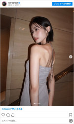 安斉星来、美しすぎるドレス姿　※「安斉星来」インスタグラム