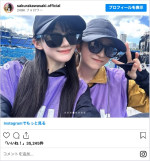 乃木坂46・川崎桜のリハ中ショット　右隣は井上和　※「川崎桜」インスタグラム