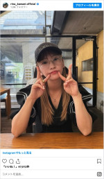 ドラマ『フェイクマミー』の役柄に合わせて金髪にした川栄李奈 ※「川栄李奈」インスタグラム