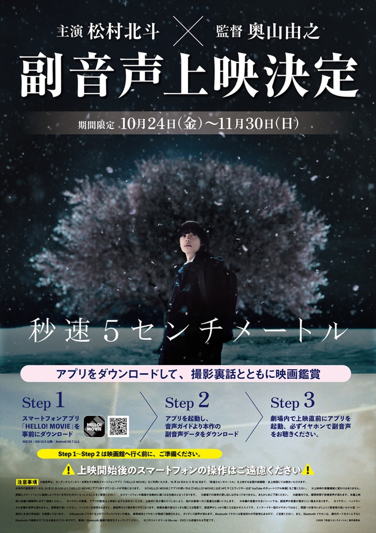 映画『秒速5センチメートル』副音声上映決定