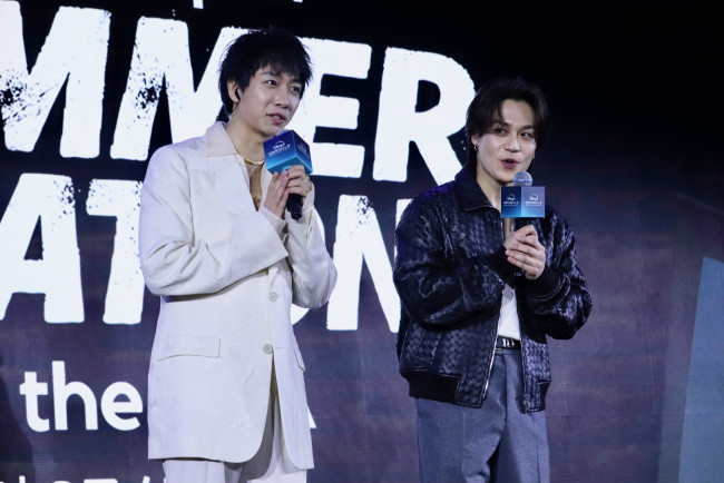 香港で開催された「ディズニープラス・オリジナル・プレビュー 2025」に登壇した（左から）Travis Japan・中村海人、松田元太