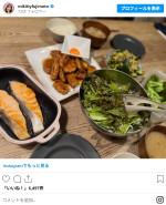 焼きめがほんのりついた鮭がおいしそう！　※「藤本美貴」インスタグラム