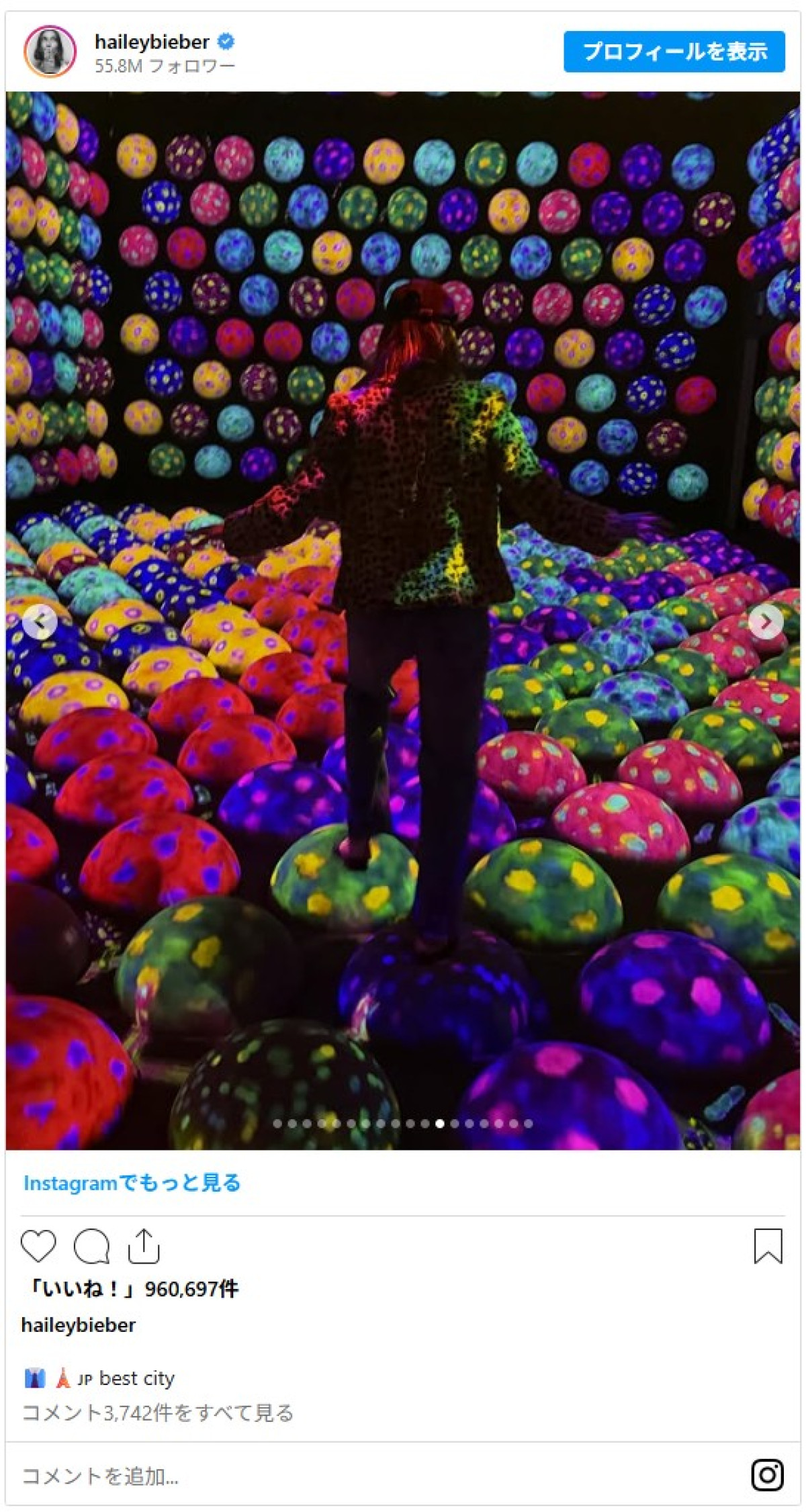 東京滞在のヘイリー・ビーバー、「最高の街」来日オフショット多数投稿