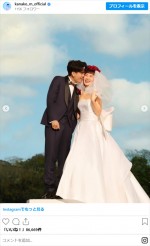 村上佳菜子、ウエディングショット　※「村上佳菜子」インスタグラム