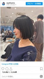 檜山沙耶、ボブカットに大胆イメチェン　※「檜山沙耶」インスタグラム