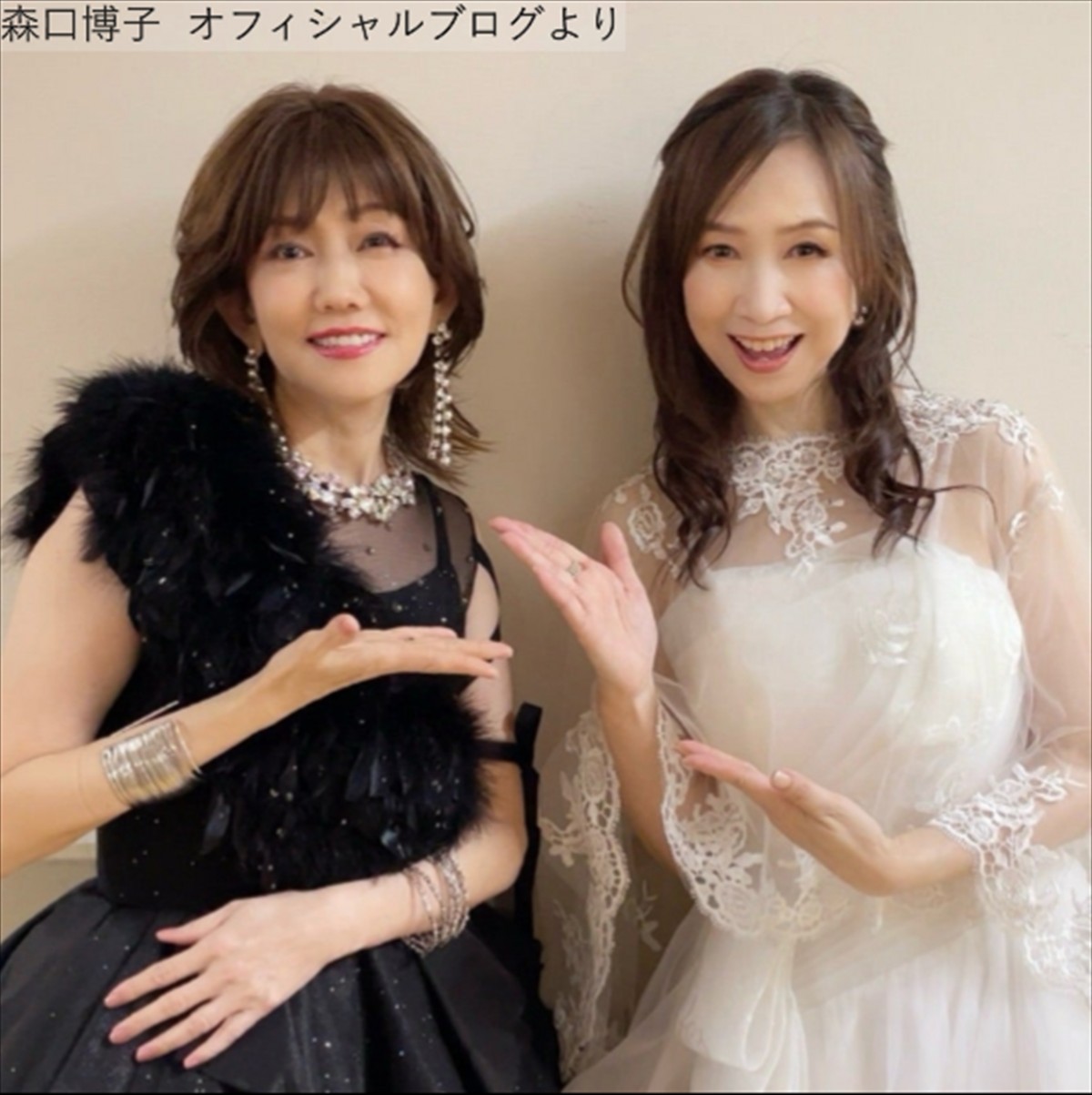 森口博子、松本伊代との2ショット　※「森口博子」オフィシャルブログ
