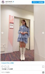レアなハーフアップを披露する森香澄　※「森香澄」インスタグラム