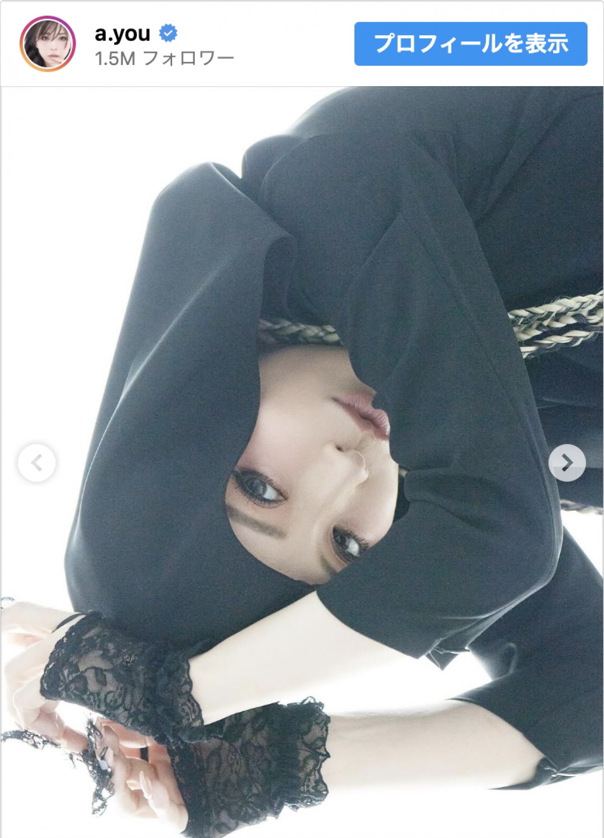 浜崎あゆみ、透け透け黒レースの衣装を公開 ※「浜崎あゆみ」インスタグラム
