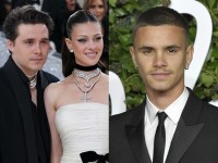 （左から）長男ブルックリン・ベッカムと妻二コラ・ペルツ、次男ロメオ