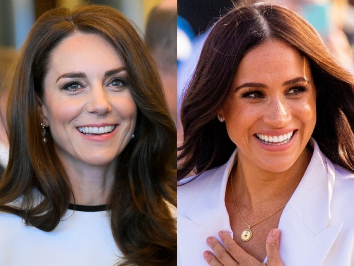 (左から)英キャサリン皇太子妃、メーガン妃