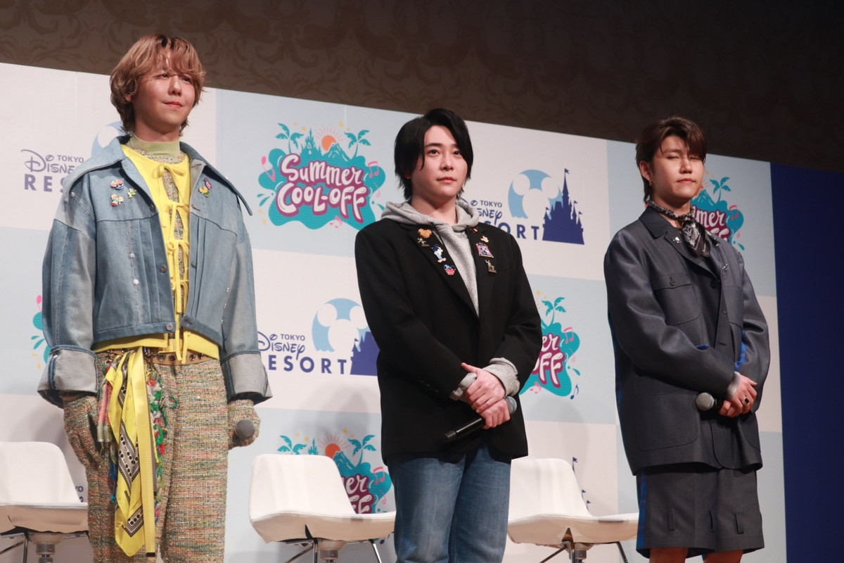 東京ディズニーリゾート夏のスペシャルイベントとMrs. GREEN APPLEコラボレーション決定に関する記者会見の様子