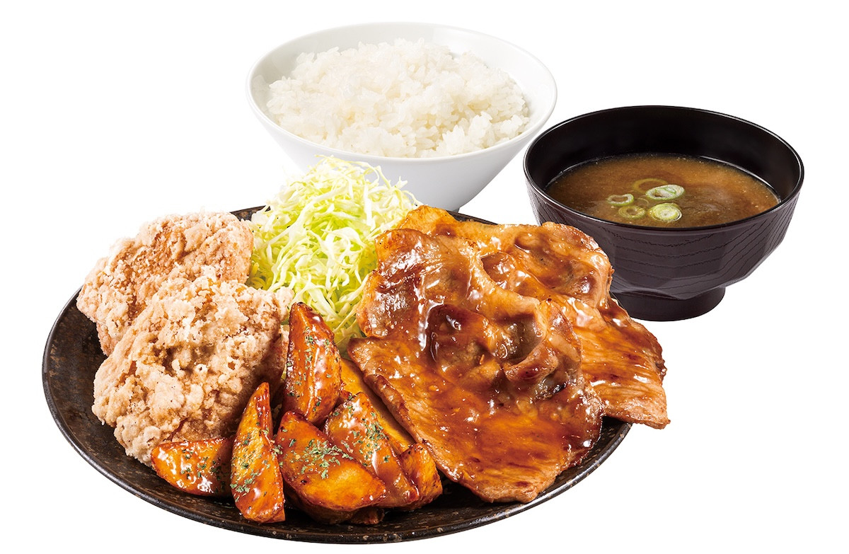 250416_にんにくからあげとガリバタ焼き定食