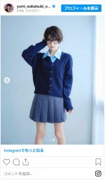 若月佑美、制服姿が違和感なさすぎてかわいい　※「若月佑美」インスタグラム
