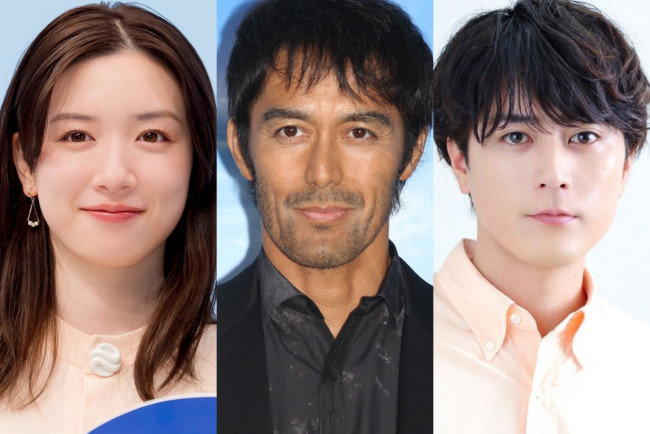 (左から)永野芽郁、阿部寛、間宮祥太朗