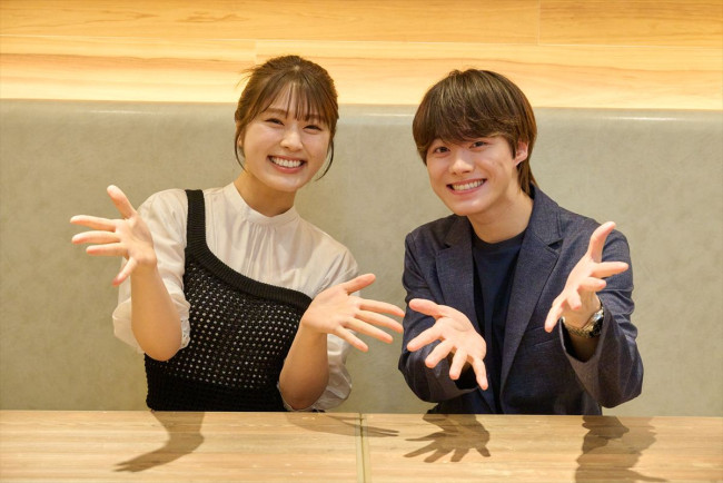 ドラマ『リベンジ・スパイ』クランクインを迎えた(左から)渋谷凪咲、大橋和也