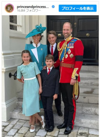 ウィリアム皇太子夫妻、トゥルーピング・ザ・カラーの家族フォトを公開！　※「The Prince and Princess of Wales」インスタグラム