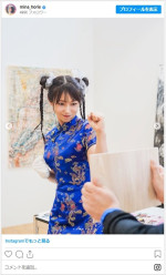 堀江聖夏アナ、チャイナドレス姿がかわいいオフショットを披露　※「堀江聖夏」インスタグラム