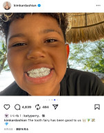 キム・カーダシアン、息子の乳歯が初めて抜けた時のお祝いが桁違い　※「Kim Kardashian」インスタグラム