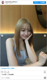 ハイトーンカラーにイメチェンした香音　※「香音」インスタグラム