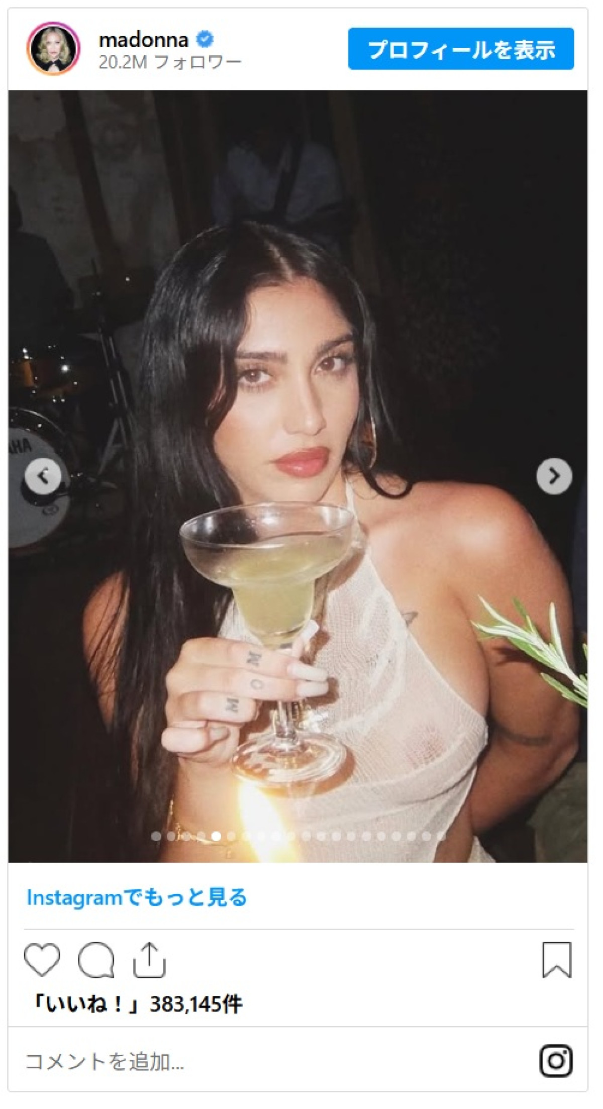 マドンナ、愛娘ローデスの29歳の誕生日を祝福　「私の人生の光」