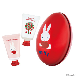 ミッフィー、りんごの香りの保湿ケアグッズが登場！　スクエア缶付きのバスセットはギフトにもぴったり