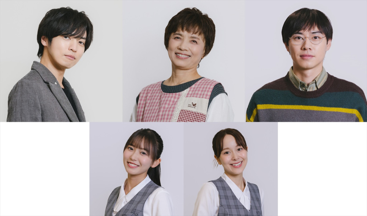 ドラマ『婚活バトルフィールド37』に出演する（上段左から）桐山漣、榊原郁恵、戸塚純貴、（下段左から）志田音々、佐藤ミケーラ倭子