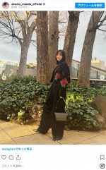 前田敦子、スタイリッシュな黒コーデを披露　※「前田敦子」インスタグラム