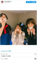おにぎり頬張る吉岡里帆がかわいい　※「吉岡里帆」インスタグラム