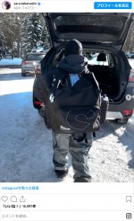 高梨沙羅、雪道で運転　※「高梨沙羅」インスタグラム
