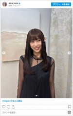 堀江聖夏、黒髪が美しい近影に反響　※「堀江聖夏」インスタグラム