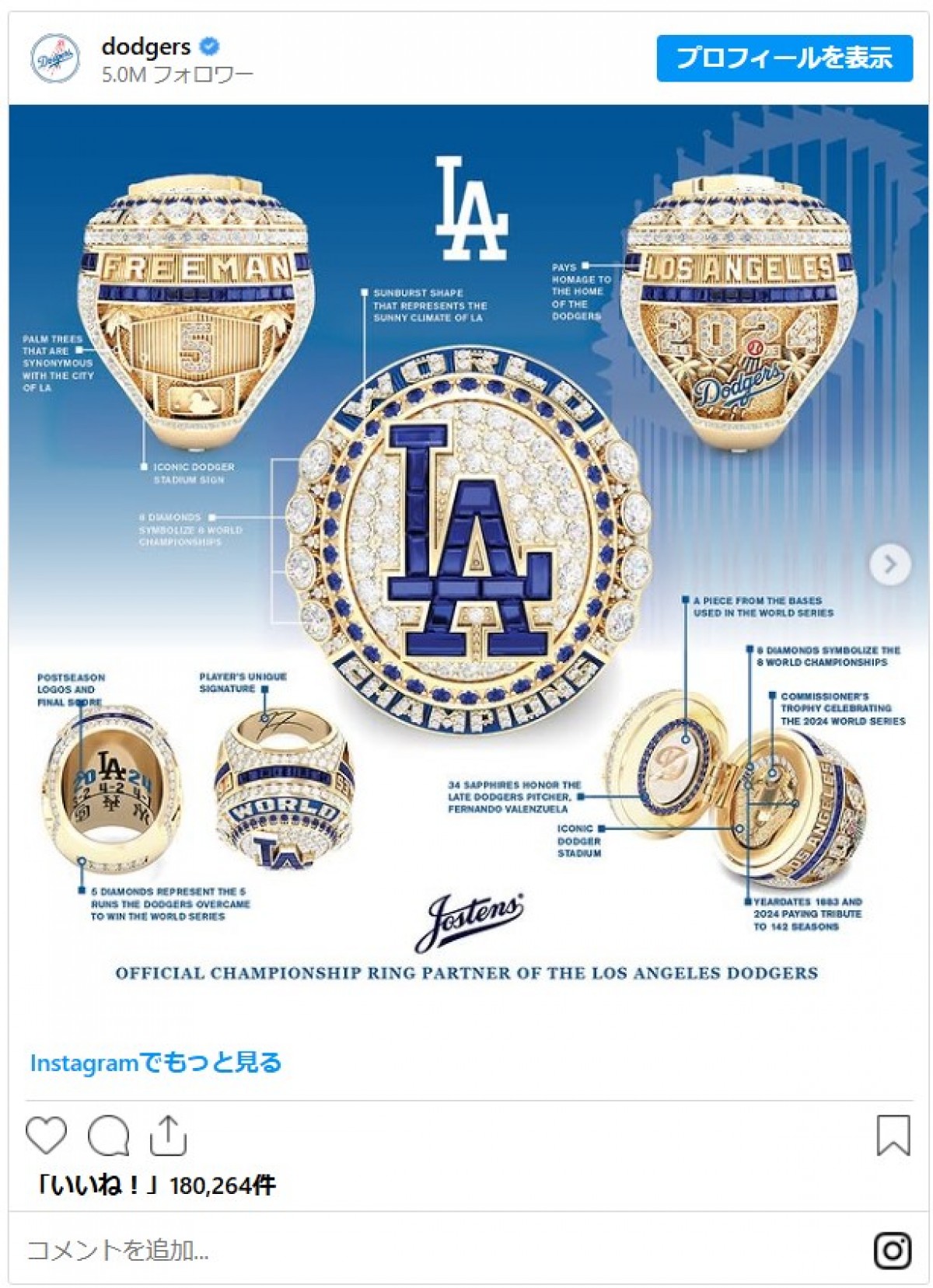 ドジャース豪華すぎるチャンピオンリングのデザイン詳細＆推定価格まとめ