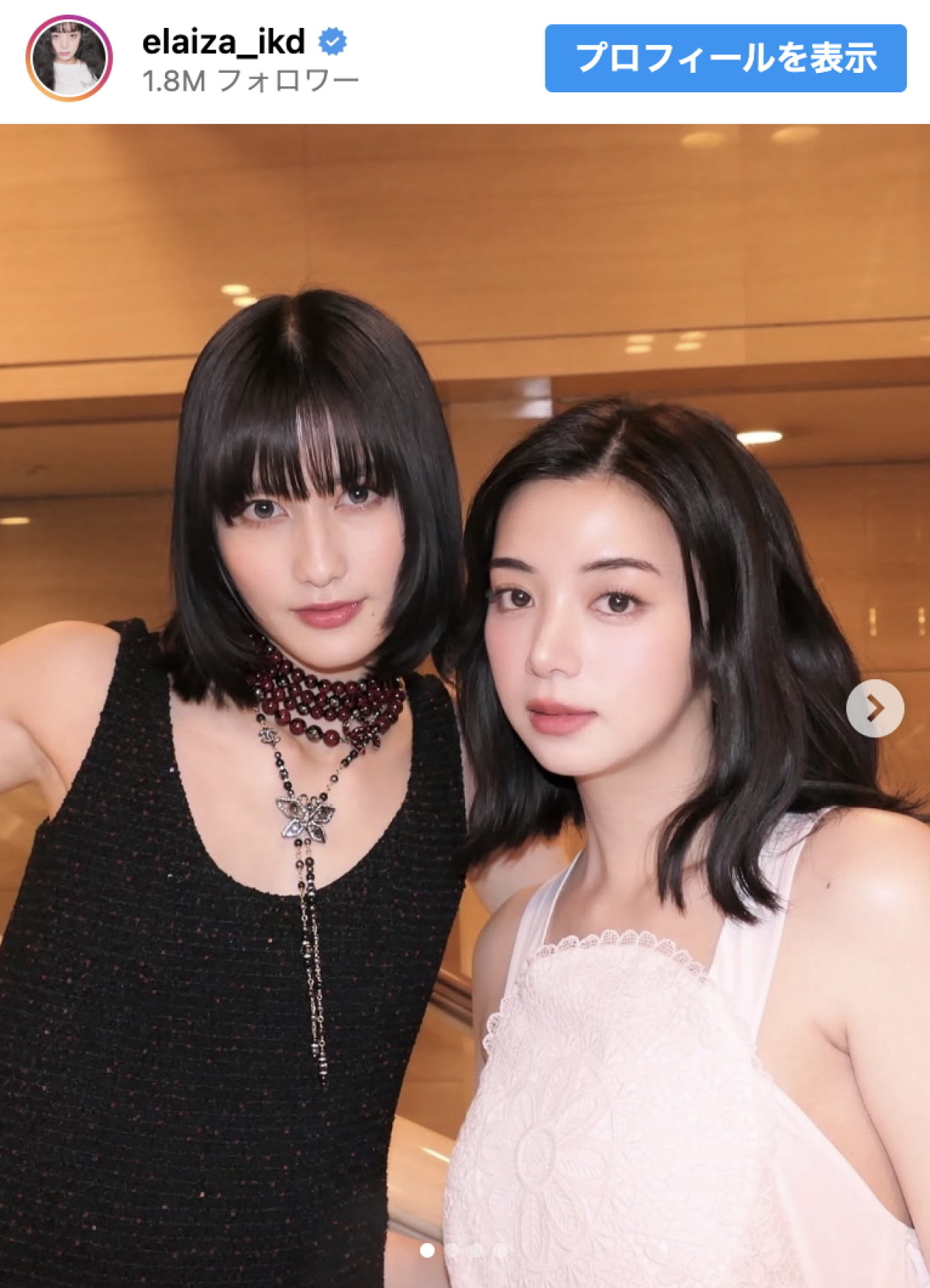 (写真左から)橋本愛、池田エライザ ※「池田エライザ」インスタグラム