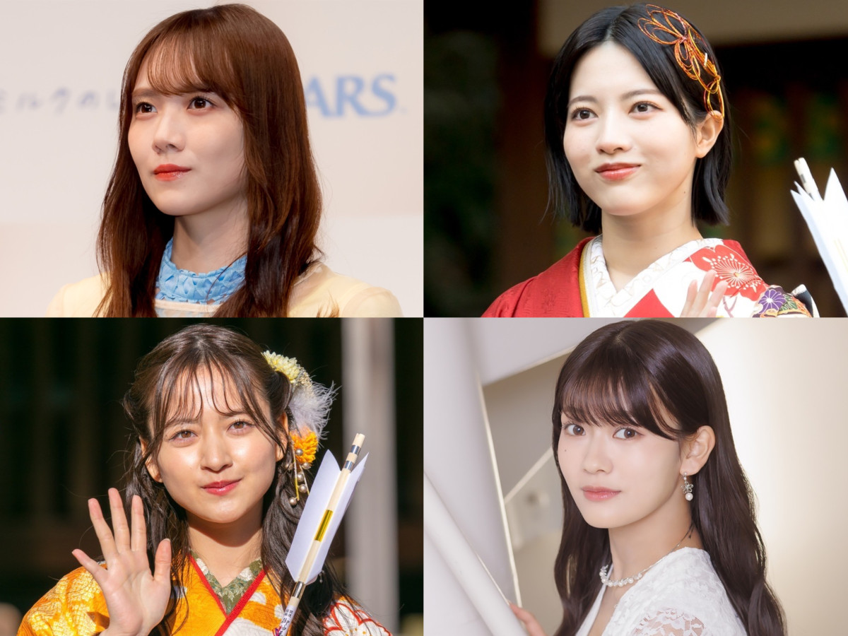 (左上から時計回りに)田村真佑、林瑠奈、奥田いろは、金川紗耶