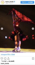 本田真凜、氷上で圧巻の表現力　※「本田真凜」インスタグラム