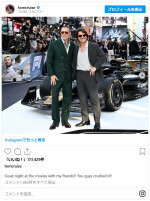 ブラッド・ピット主演の『F1（R）／エフワン』プレミアで24年ぶり2ショット！　※「トム・クルーズ」インスタグラム