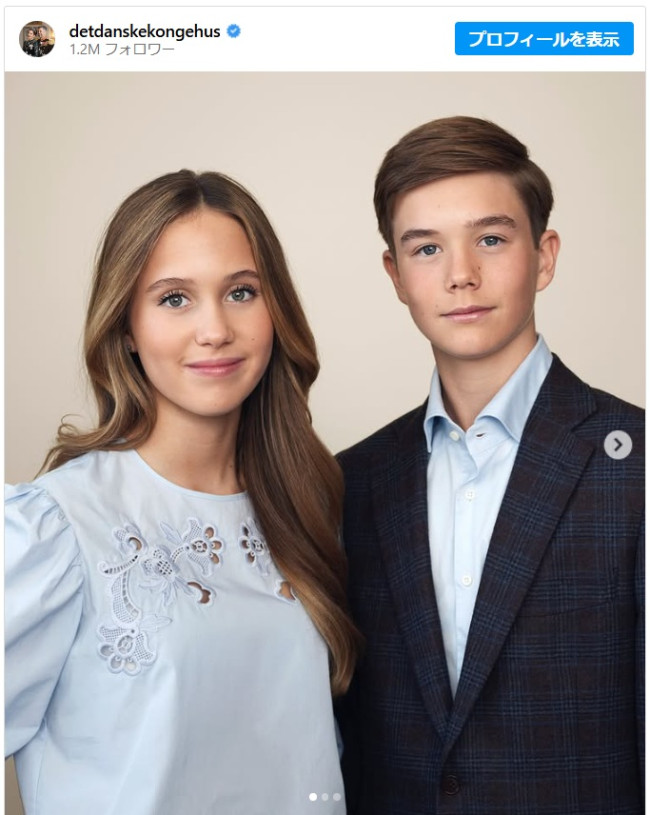 デンマーク王室、双子のヴィンセント王子＆ヨセフィーヌ王女の新ポートレートを公開　※「デンマーク王室」インスタグラム