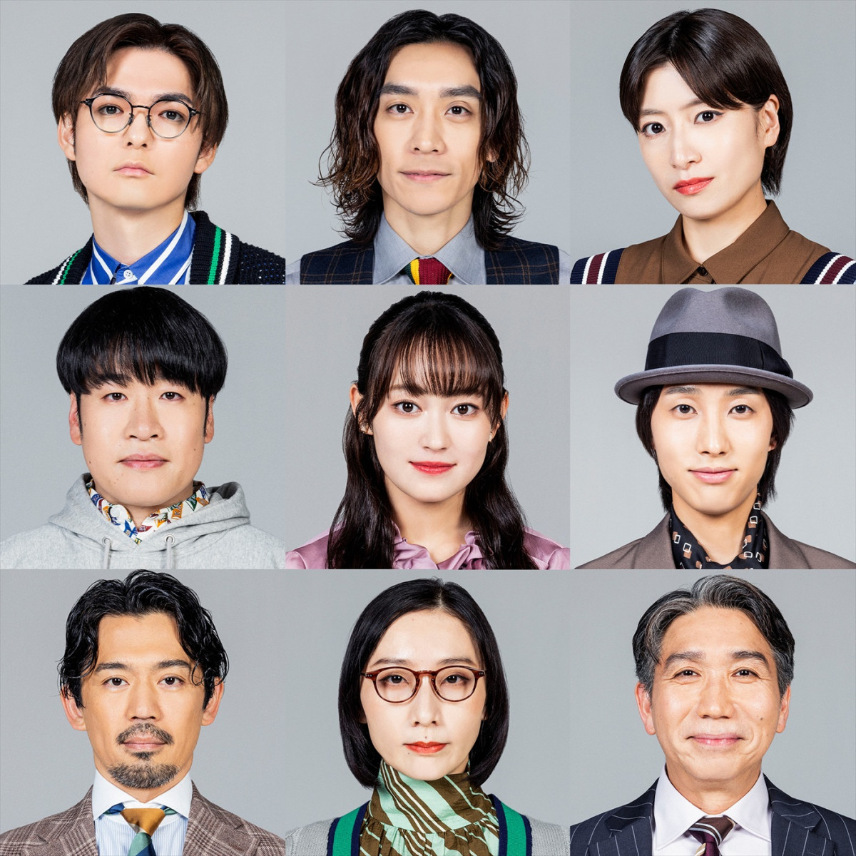 PARCO PRODUCE 2025 音楽劇『MONDAYS/このタイムループ、まだまだ終わらない!?』に出演する(上段左から)薮宏太、平間壮一、南沢奈央、(中段左から)森田甘路、吉本実憂、松尾敢太郎、(下段左から)岡田義徳、大空ゆうひ、梶原善