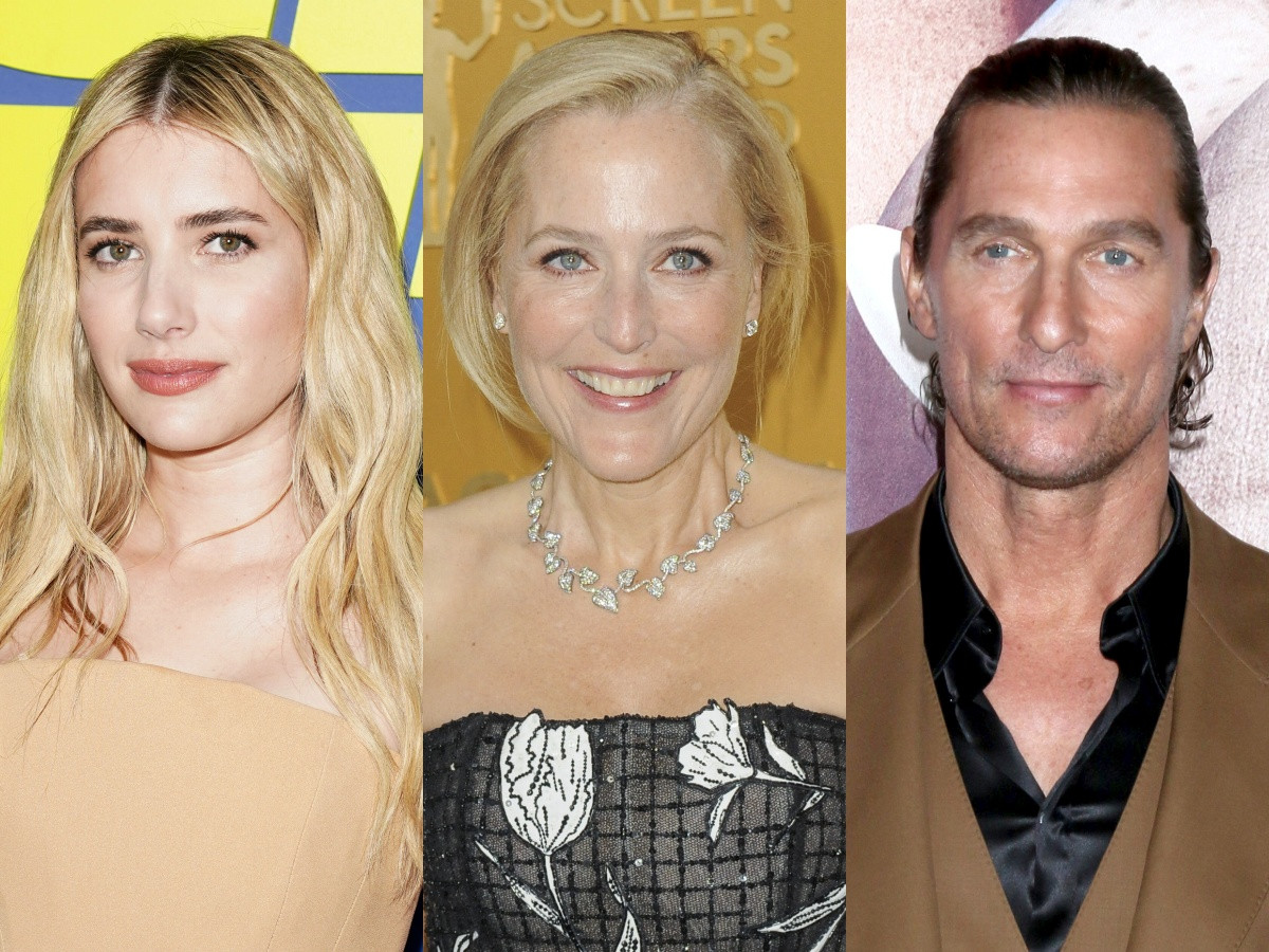（左から）エマ・ロバーツ、ジリアン・アンダーソン、マシュー・マコノヒー
