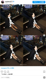 浅田舞、夜の街に映える大人コーデ　※「浅田舞」インスタグラム