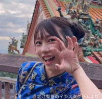台湾でチャイナドレス姿を披露した堀江聖夏　※「堀江聖夏」インスタグラム