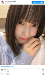 前髪ぱっつんにイメチェンした本田紗来　※「本田紗来」インスタグラム