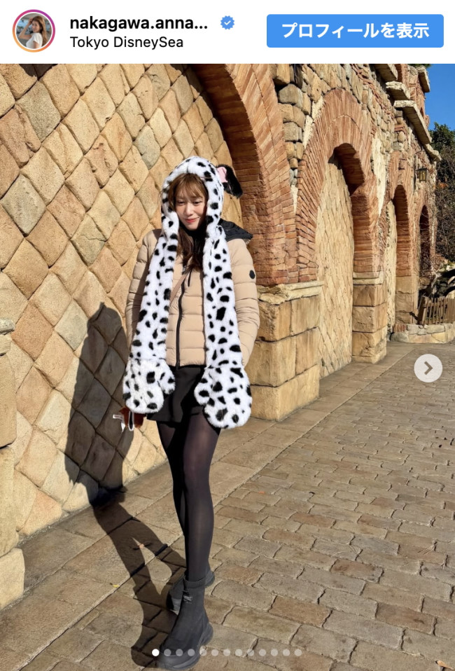 中川安奈、気合のミニ丈でディズニーシーを満喫　※「中川安奈」インスタグラム