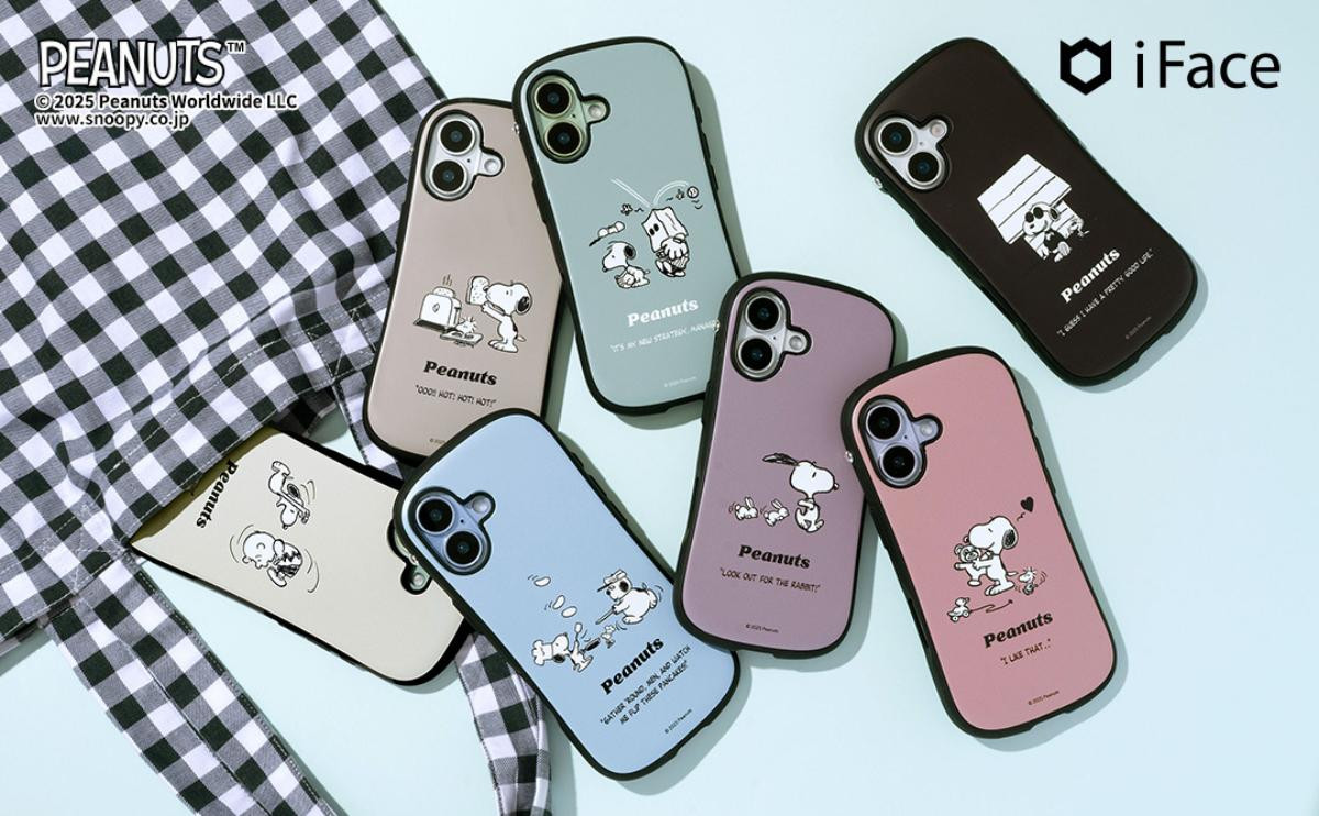 『PEANUTS』×「iFace」コラボに“コミックアート”デザインが登場! くすみカラー全7色を用意