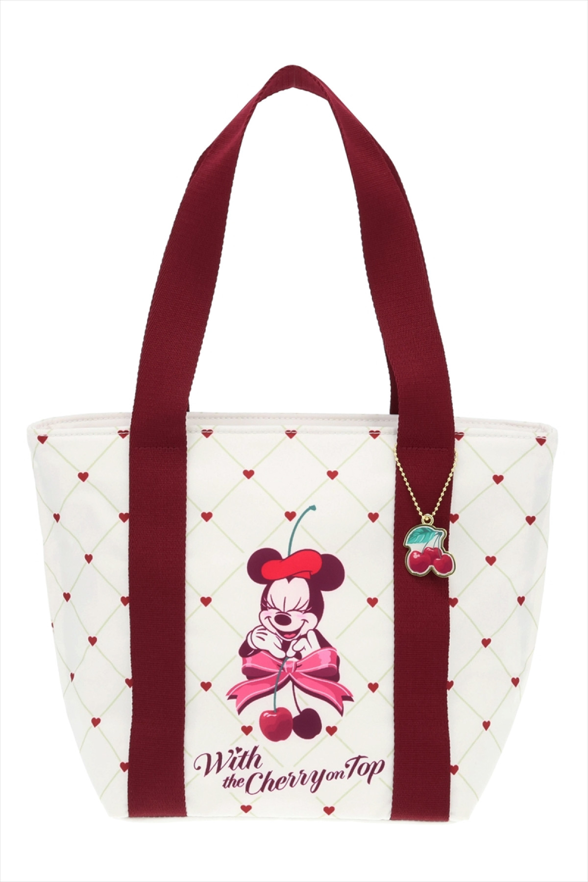 20251223_ケーキにさくらんぼを飾るミニーマウスがデザインされた大人かわいいグッズ