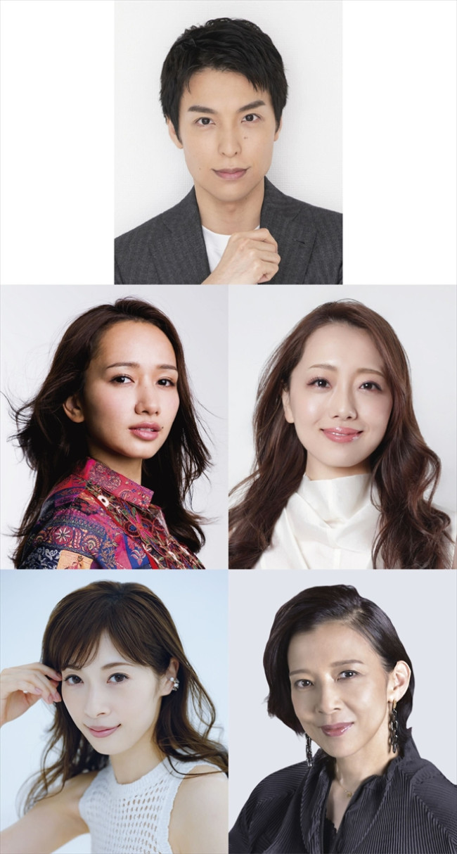 ミュージカル『レベッカ』に出演する（上段）海宝直人、（中段左から）豊原江理佳、朝月希和、（下段左から）明日海りお、霧矢大夢
