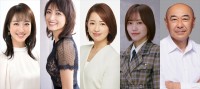『THE TIME,』新曜日レギュラー（左から）川田裕美、望月理恵、松丸友紀、櫻坂46・松田里奈　金曜日はマンスリーゲスト（※4月は高橋克実）