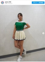 園田彩乃、FILA新作のミニスカウェア姿がかわいい　※「園田彩乃」インスタグラム